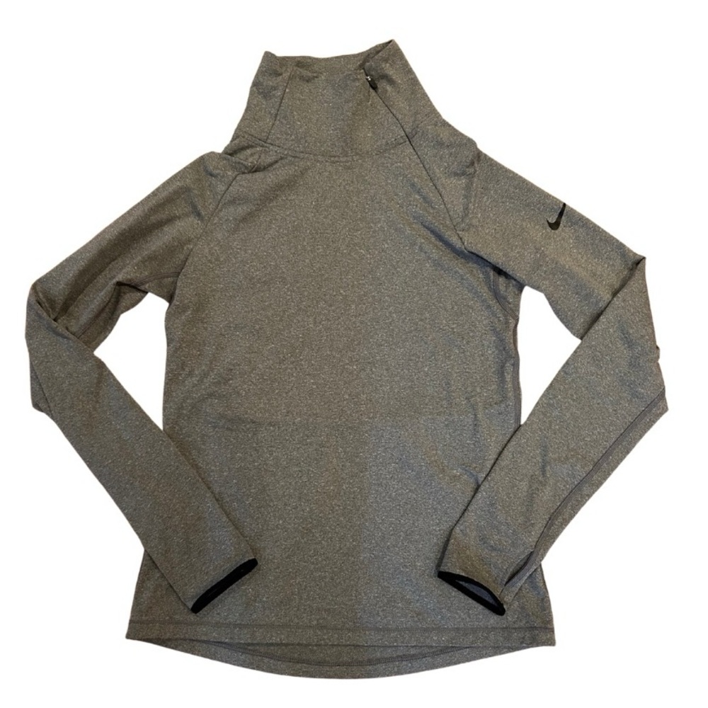 Nike Pro Dri-Fit Long Sleeve Mock Turtleneck Side Zip Pullover
